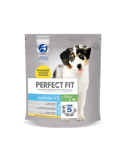 Perfect Fit Junior (< 1 metai) ėdalas praturtintas vištiena vidutinių ir didelių veislių šunims 4 X 1.4 kg