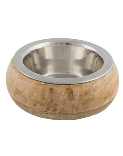 Trixie dubenėlis iš nerūdijančio plieno su medžiu 0.45 l / 16 cm