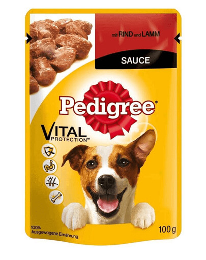 Pedigree su jautiena ir ėriena 100 g X 24