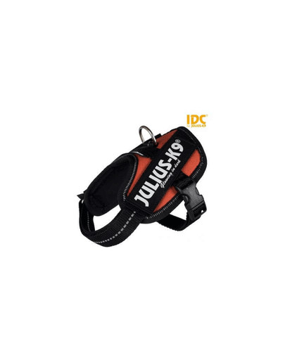 Trixie petnešos Julius-K9 Idc mini / M 49–67 cm/22 mm varinės-oranžinės