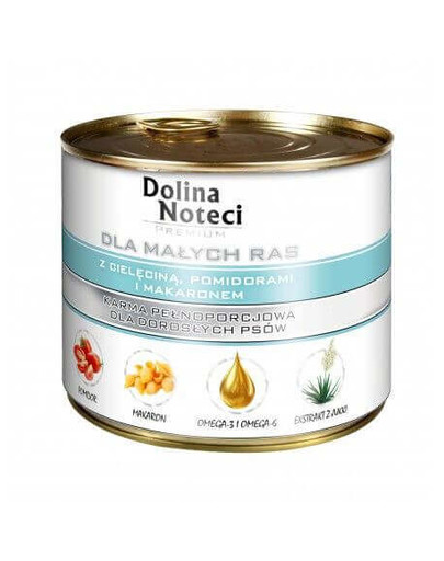 Dolina Noteci Premium mažoms veislėms su veršiena, pomidorais ir makaronais 100 g