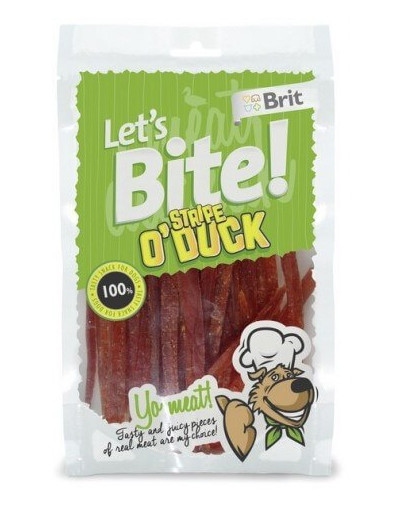BRIT Care Let's Bite Dog Stripe O'Duck 80g
