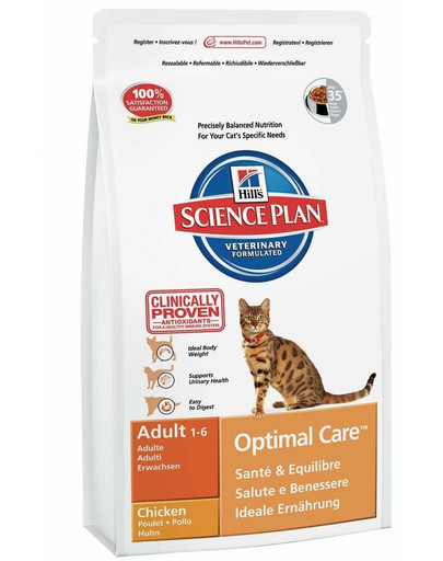 Hill'S Science Plan Feline Adult Optimal Care Chicken 5 kg