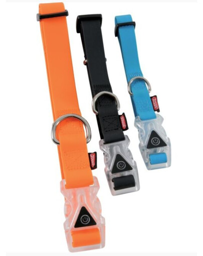ZOLUX šviečiantis reguliuojamas silikoninis antkaklis 34-53 cm 20 mm oranžinis