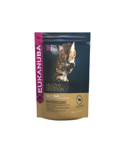 EUKANUBA Cat Adult All Breeds Healthy Digestion Lamb & Liver 400 g