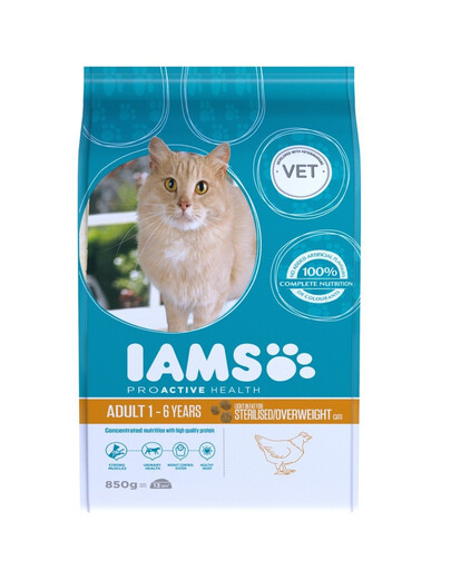 IAMS Cat Adult Weight Control All Breeds Chicken 850 g