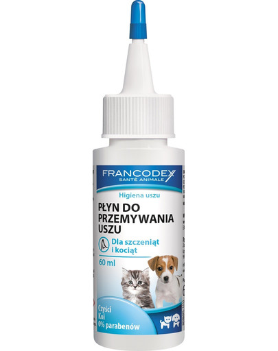 FRANCODEX skystis šuniukų ir kačiukų ausų valymui 60 ml