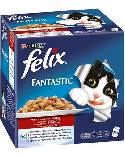 FELIX Fantastic with Beef, Rabbit, Lamb, Chicken  96 x 100g