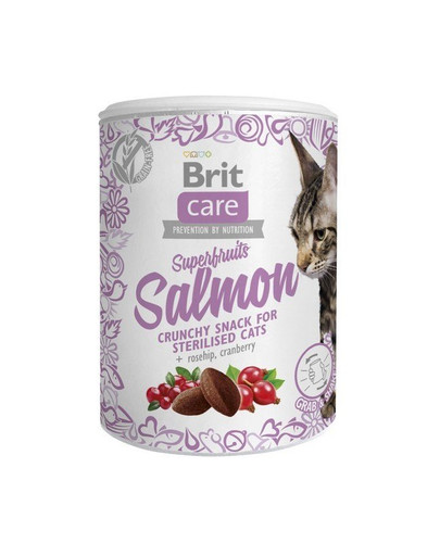 BRIT Care skanėstai katėms Superfruits Salmon 100g