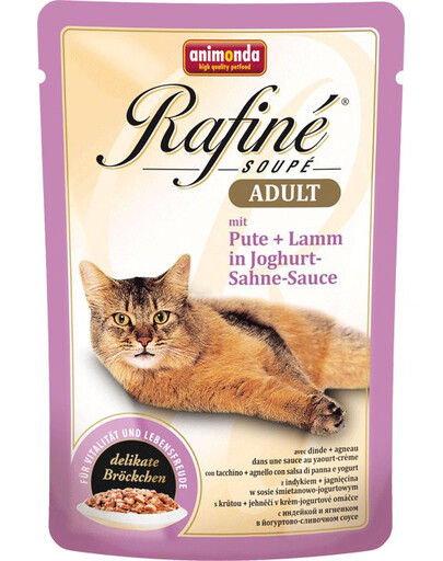 ANIMONDA Rafiné Soupé Adult kalakutiena ir ėriena grietinėlės ir jogurto padaže 100 g