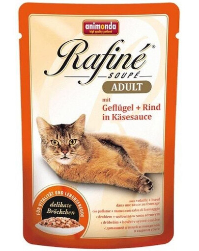 ANIMONDA Rafiné Soupé Adult su paukštiena ir jautiena sūrio padaže 100 g