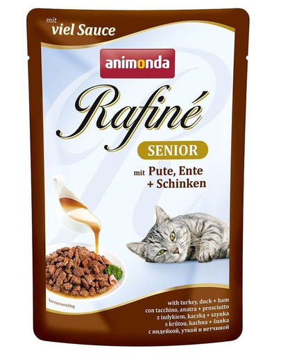 ANIMONDA Rafiné Soupé Senior kalakutiena, antiena ir kumpis 100 g