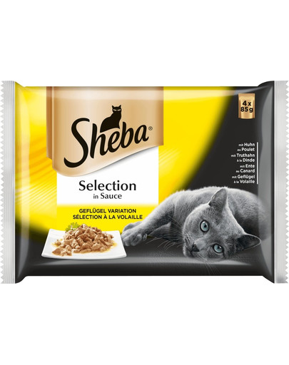SHEBA Selection in Sauce Mix su paukštiena 4 x 85 g