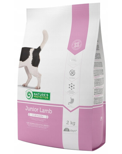 NATURE'S PROTECTION VISŲ VEISLIŲ JAUNŲ ŠUNŲ SAUSAS PAŠARAS SU ĖRIENA 2 kg
