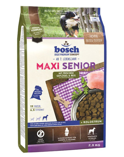 Bosch Maxi Senior su paukštiena ir ryžiais 2,5 kg