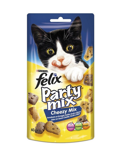 FELIX Party Mix Cheezy Mix su įvairiais sūriais: Čederio, Gaudos, Edamo 60 g