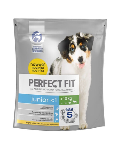 Perfect Fit Junior (< 1 metai) ėdalas praturtintas vištiena vidutinių ir didelių veislių šunims 1.4 kg