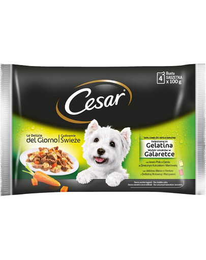 CESAR įvairių skonių konservai drebučiuose 4 x 100g
