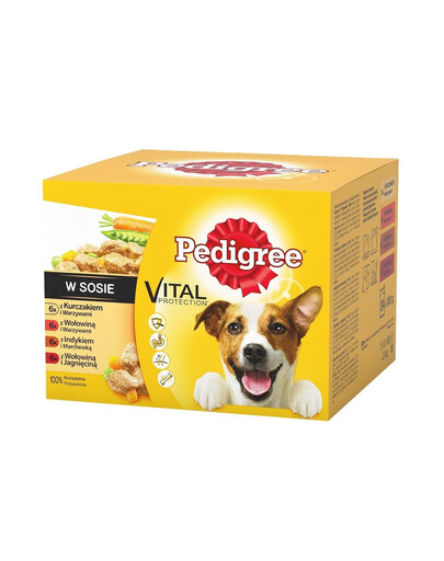PEDIGREE konservai šunims su jautiena vištiena ir kalakutiena 48 x 100 g