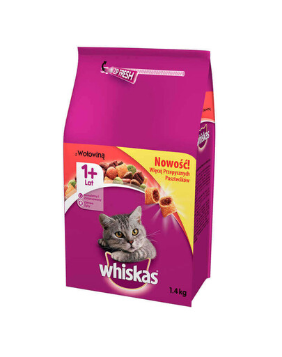 WHISKAS Suaugusiųjų jautiena 1,4kg