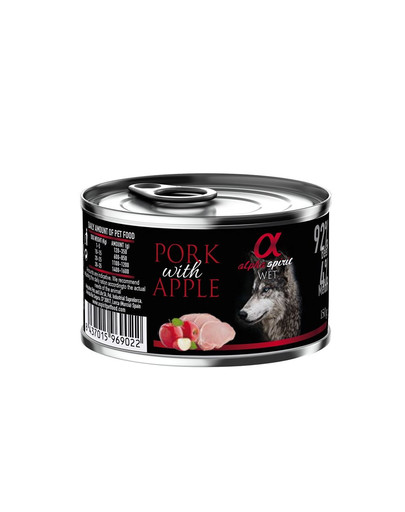 ALPHA SPIRIT konservai šunims su kiauliena ir obuoliais 150 g
