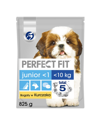 PERFECT FIT (Junior) 5x825g turtingas vištiena - sausas maistas mažų veislių šunims