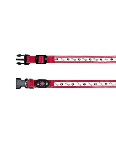Trixie antkaklis su šviesa ir USB M–L 40–50 cm / 25 mm raudonas