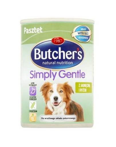 BUTCHER'S Simply Gentle konservai su kalakutiena ir ryžiais 390 g