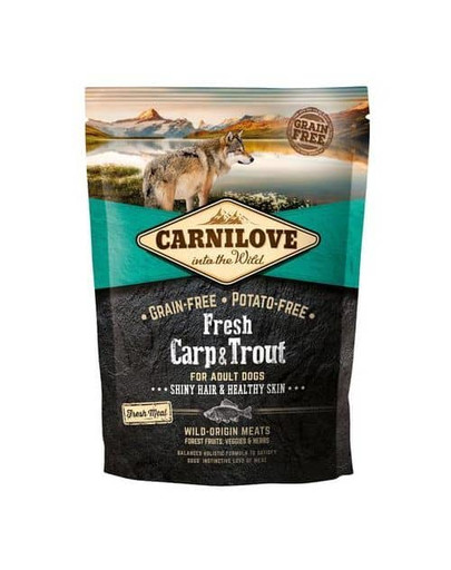 CARNILOVE Adult fresh karpiai ir upėtakiai 1,5 kg