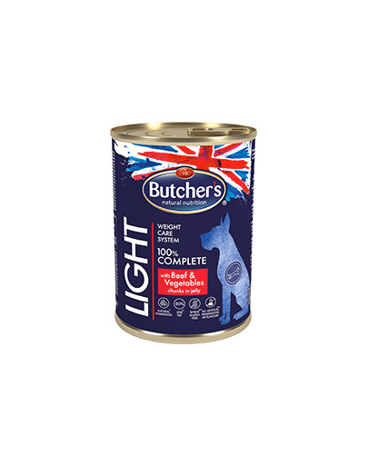 BUTCHER'S WCD Blue+ Light konservai su jautiena ir daržovių gabaliukais padaže 400 g