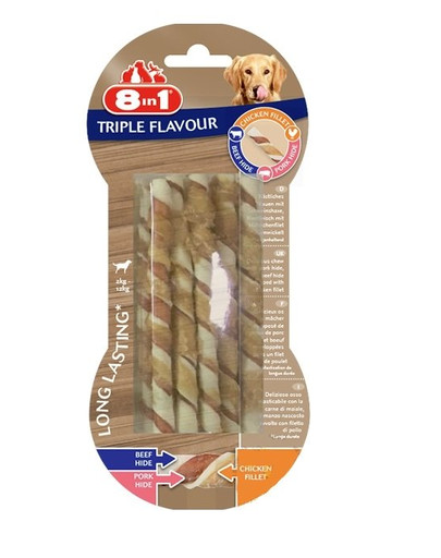 8IN1 Triple Flavour Twisted Sticks lazdelės kramtymui 10 vnt.
