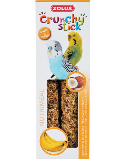 Zolux Crunchy Stick burbuolės papūgoms su kokosais ir bananais 85 g