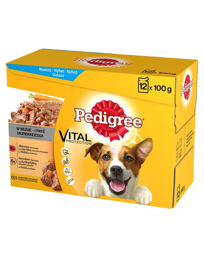 PEDIGREE konservai šunims su jautiena ir vištiena 12 x 100 g x4