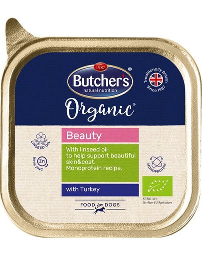 BUTCHER'S Organic Beauty kalakutienos monoproteinų šunų maistas 150 g