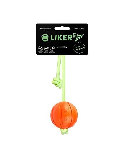 LIKER LUMI šunų kamuolys ant šviečiančios virvelės 5 cm