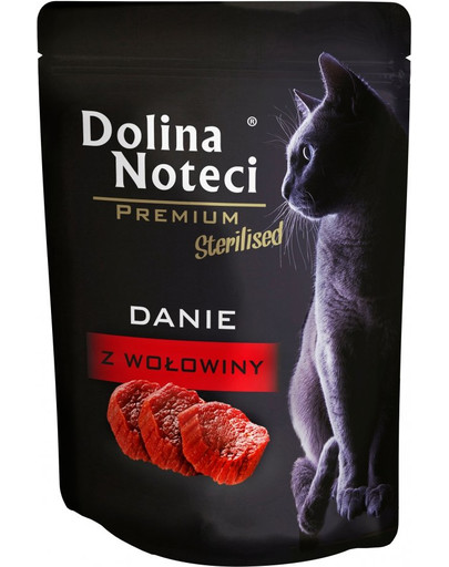 DOLINA NOTECI Premium Danie iš jautienos sterilizuotoms katėms 85 g