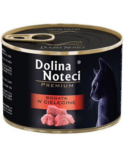 DOLINA NOTECI Premium turtingas veršiena maistas suaugusioms katėms 185 g