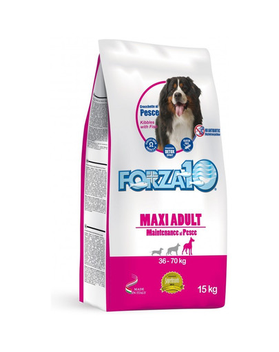 FORZA 10 Maxi su žuvimi sausas maistas suaugusių didelių veislių šunims 15 kg