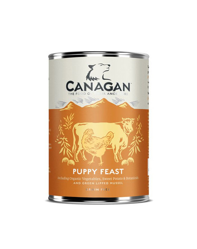 CANAGAN Dog Puppy šlapio  maistas šuniukans vištiena su jautiena 400 g