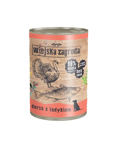 WIEJSKA ZAGRODA Menkė su kalakutiena 400 g maistas be grūdų