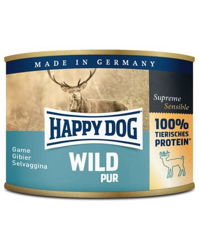 HAPPY DOG Wild Pur Elnienos šlapias maistas su gryna elniena 200 g