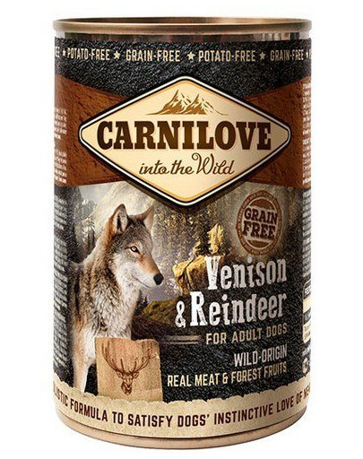 CARNILOVE Wild Meat Vension & Reindeer elniena ir šiaurės elniai 400 g