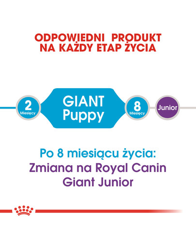 ROYAL CANIN Giant Puppy 3,5 kg sausas maistas šuniukams nuo 2 iki 8 mėnesių, didelės veislės