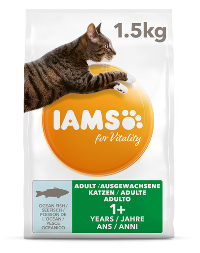 IAMS for Vitality suaugusioms katėms su vandenyno žuvimis 1,5 kg