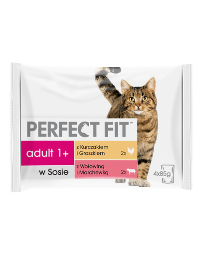 PERFECT FIT Cat Adult 1+ mėsos konserviai 4*85 g