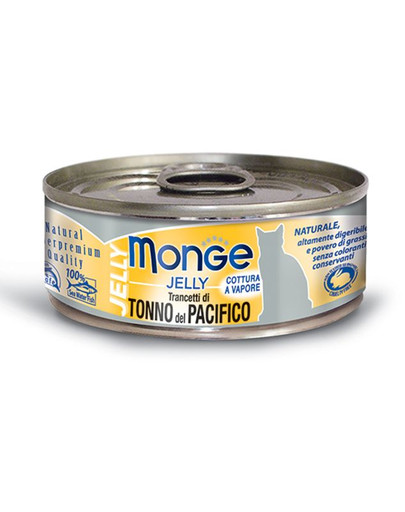 MONGE Jelly kačių maistas su geltonpelekiu tunu 80g