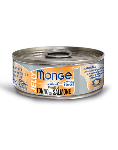 MONGE Jelly kačių maistas Tunas su lašiša 80 g