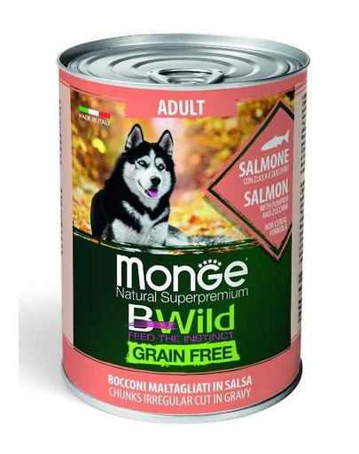 MONGE BWild grain free Šunų maistas su lašiša 400g