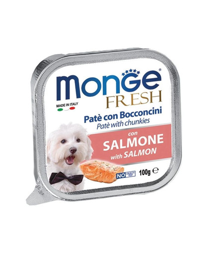 MONGE Fresh Šunų maistas Lašišos paštetas 100 g