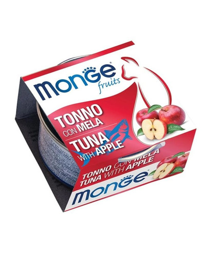 MONGE Fruit Cat Kačių maistas Tunas su obuoliais 80 g